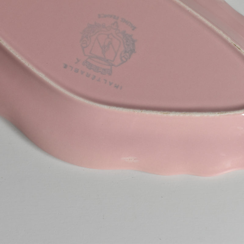 Vintage Raviere Salins Flower Rim Pink B