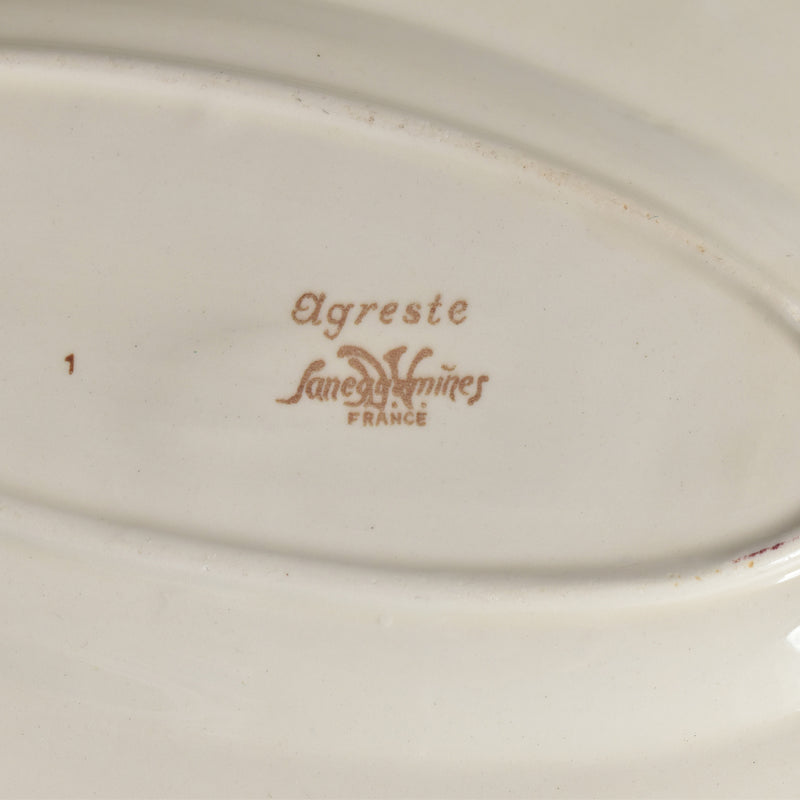 Vintage Digoin & Sarreguemines Agreste Divided Serving Dish