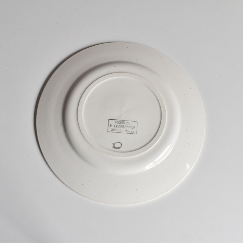 Antique dessert plate, Sarreguemines, Richelieu D