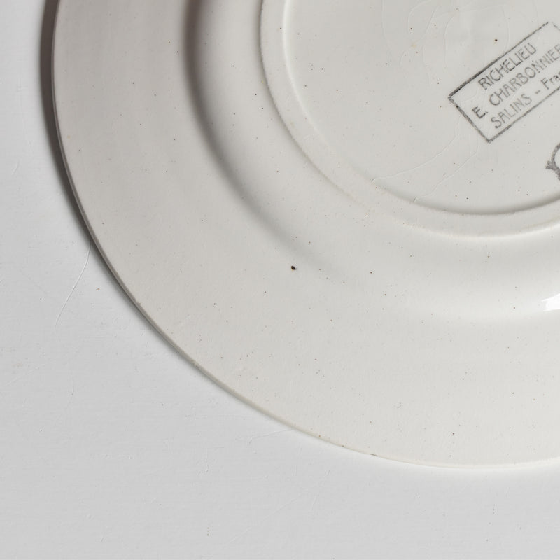 Antique dessert plate, Sarreguemines, Richelieu D