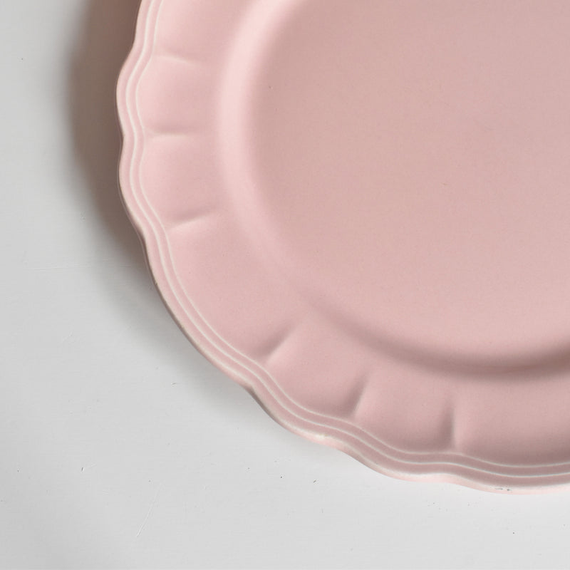 Vintage Plate, Sarreguemines, Flower Rim, Pink A