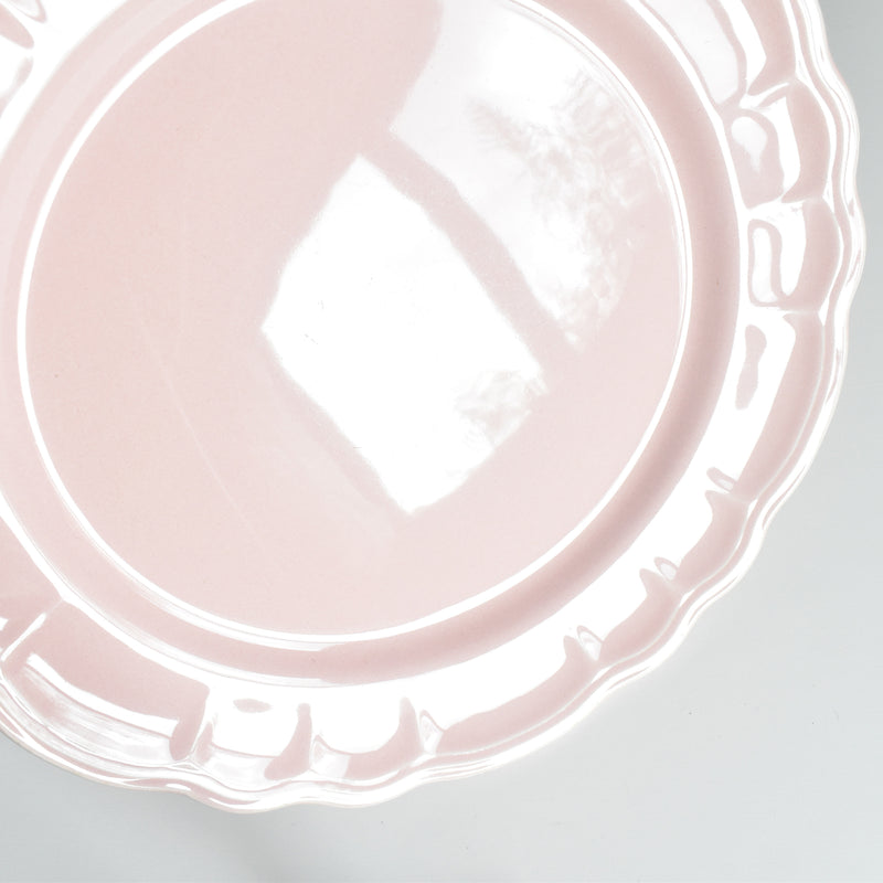 Vintage Plate, Sarreguemines, Flower Rim, Pink A