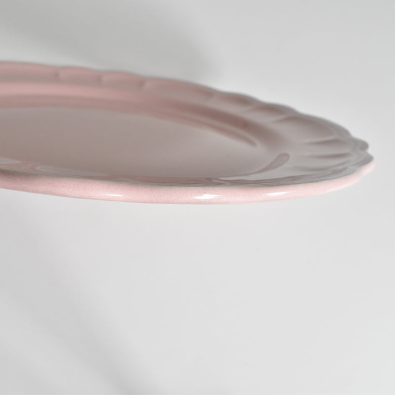 Vintage Plate, Sarreguemines, Flower Rim, Pink A
