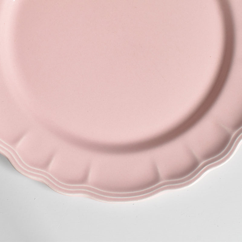 Vintage Plate, Sarreguemines, Flower Rim, Pink A