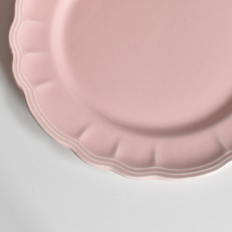 Vintage Plate, Sarreguemines, Flower Rim, Pink A