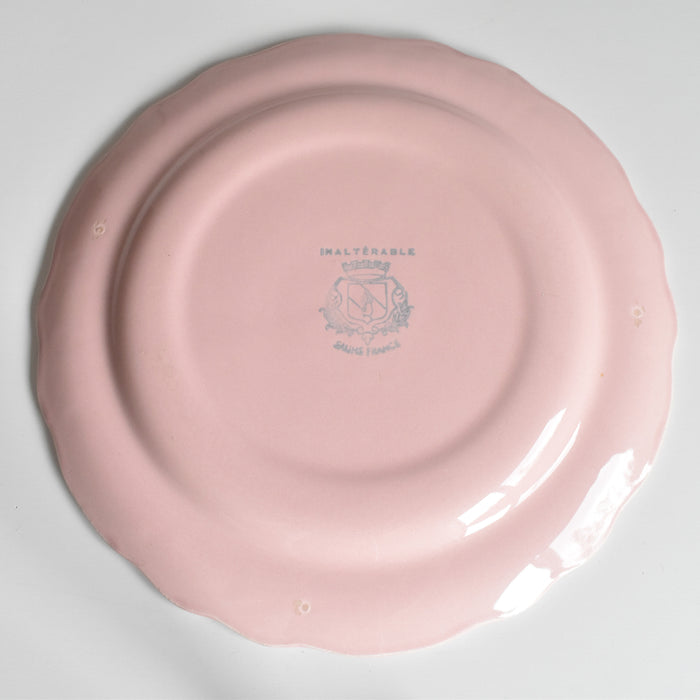 ヴィンテージプレート サラン 花リム ピンク B