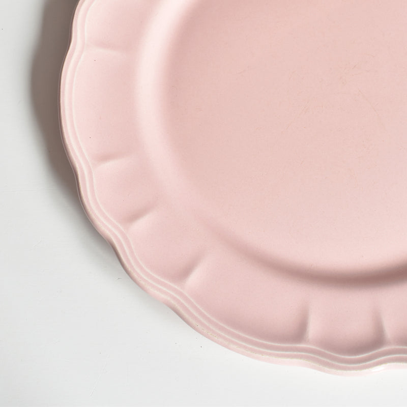 Vintage Plate Sarraguem Flower Rim Pink C