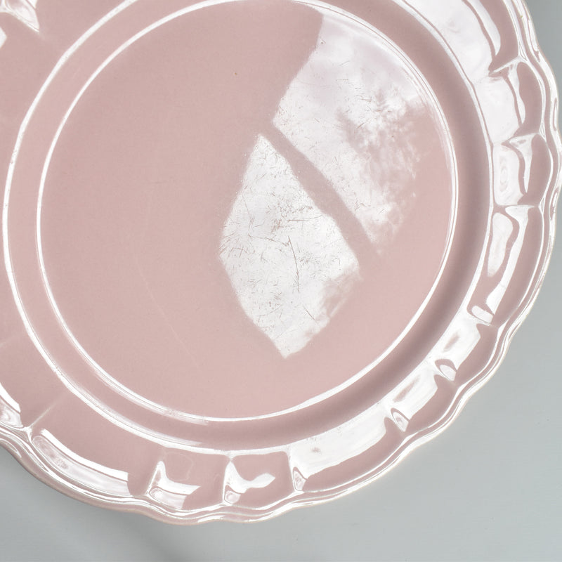 Vintage Plate Sarraguem Flower Rim Pink C
