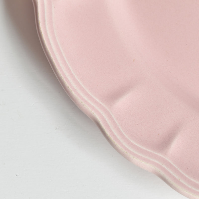 Vintage Plate Sarraguem Flower Rim Pink C