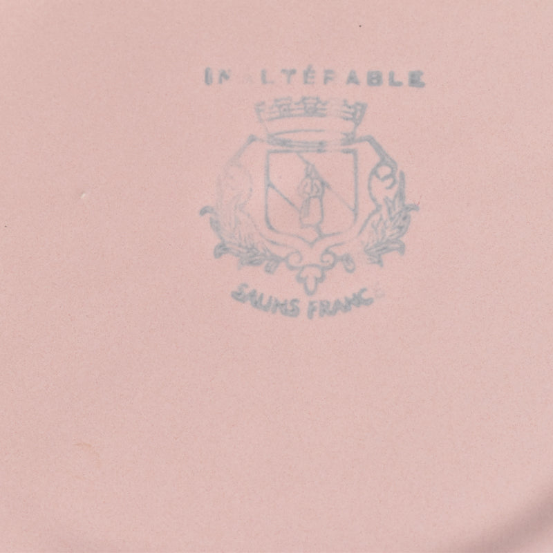 Vintage Plate Sarraguem Flower Rim Pink C