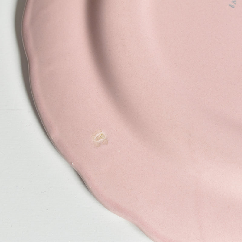 Vintage Plate Sarraguem Flower Rim Pink C