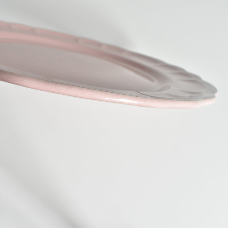 Vintage Plate Sarraguem Flower Rim Pink C