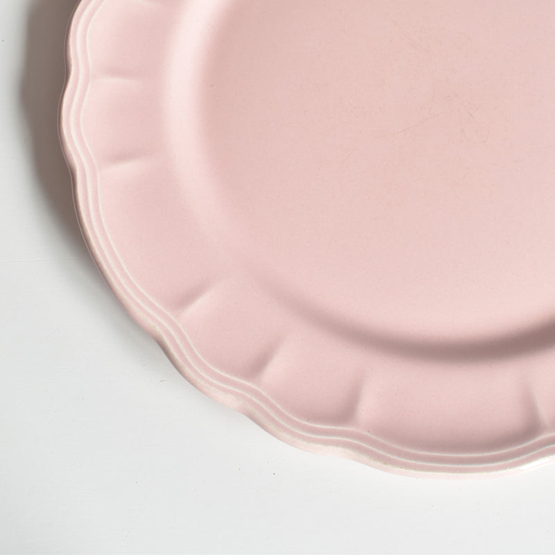 Vintage Plate Sarraguem Flower Rim Pink C