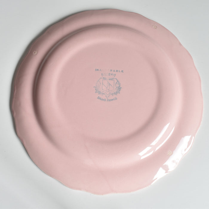 ヴィンテージプレート サラン 花リム ピンク D — Loane Interior