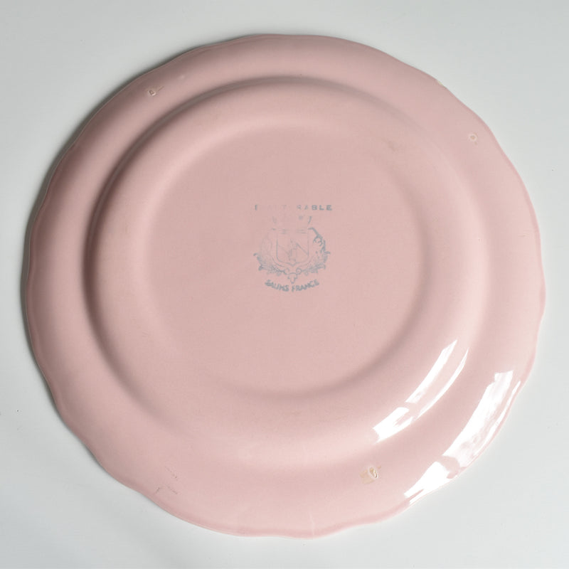 Vintage Plate Salins Petal Rim Pink E