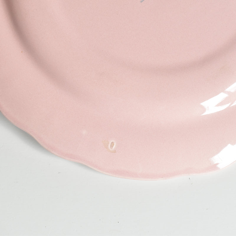 Vintage Plate Salins Petal Rim Pink E