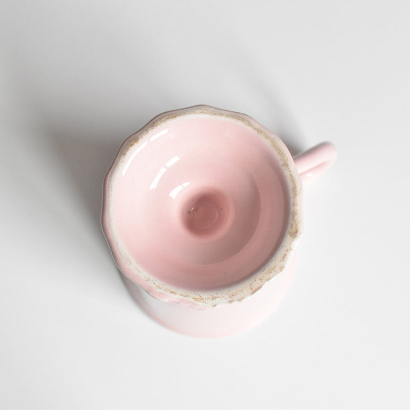 ヴィンテージ脚付きコーヒーカップ＆ソーサーサラン ピンク