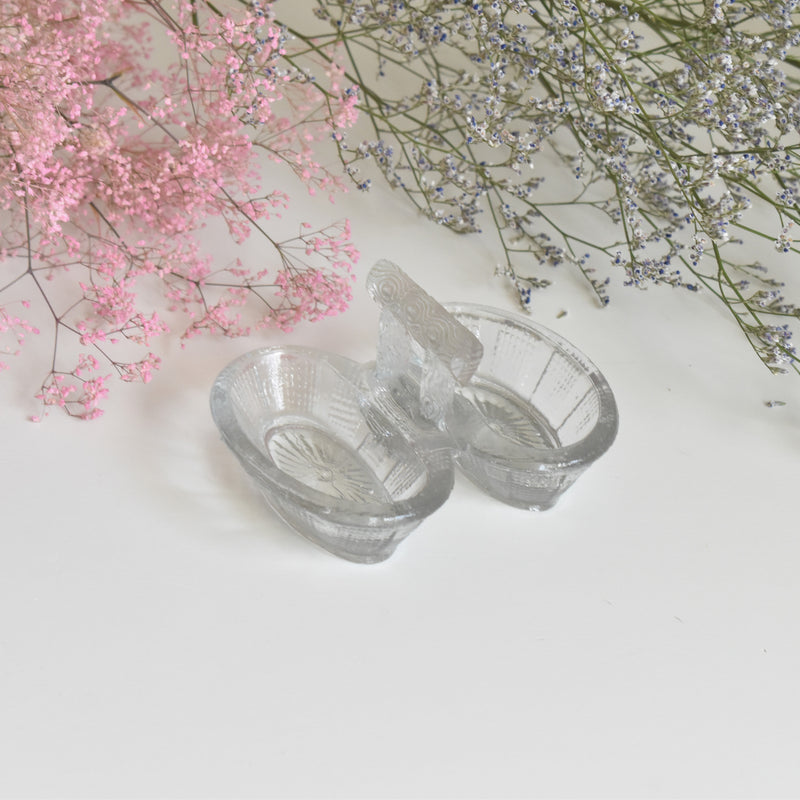 ヴィンテージ ソルト＆ペッパー プレスガラス A