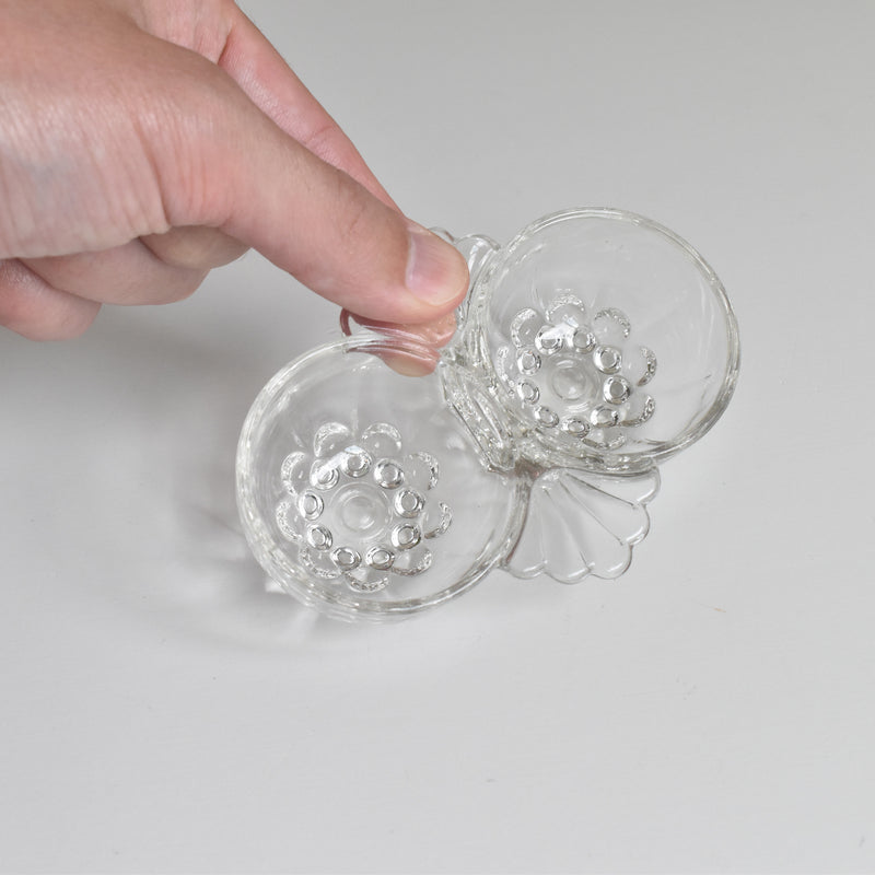Vintage Salt & Pepper Pressed Glass B