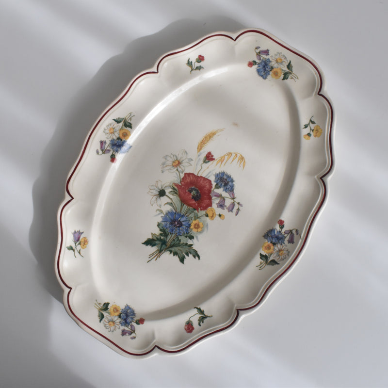 Vintage Oval Plate, Digoin & Sarreguemines, Agreste