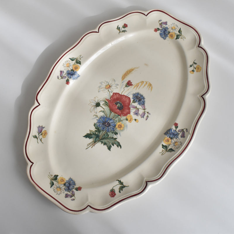 Vintage Oval Plate, Digoin & Sarreguemines, Agreste