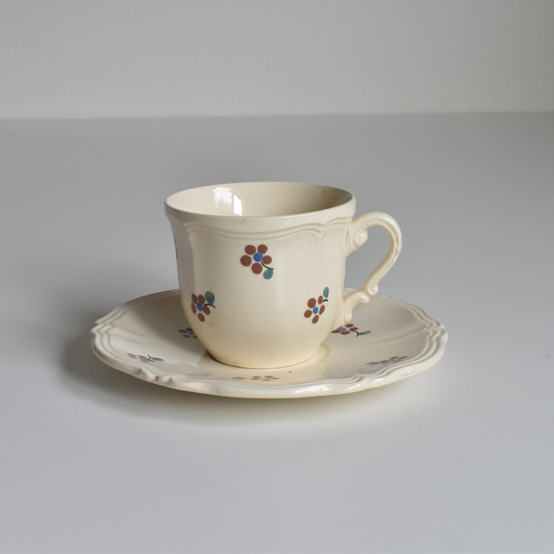 Vintage Cup & Saucer Digoin & Sarreguemines Arromanches 9210 A