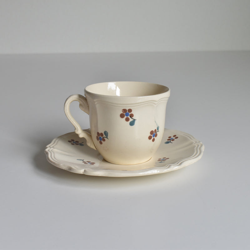 Vintage Cup & Saucer Digoin & Sarreguemines Arromanches 9210 A