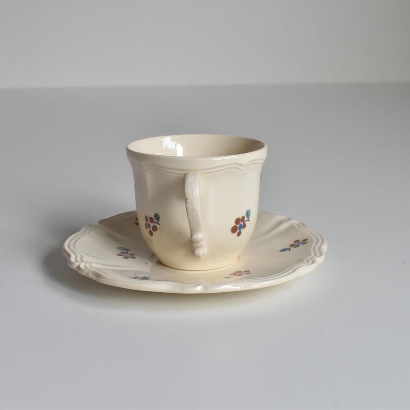 Vintage Cup & Saucer Digoin & Sarreguemines Arromanches 9210 A