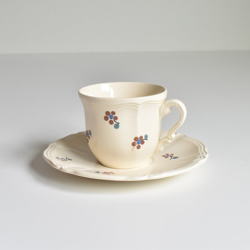 Vintage Cup & Saucer Digoin & Sarreguemines Arromanches 9210 B