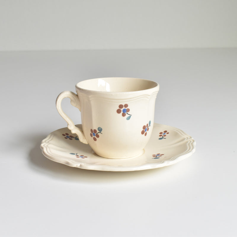 Vintage Cup & Saucer Digoin & Sarreguemines Arromanches 9210 B