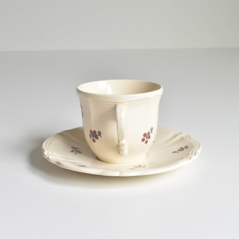 Vintage Cup & Saucer Digoin & Sarreguemines Arromanches 9210 B