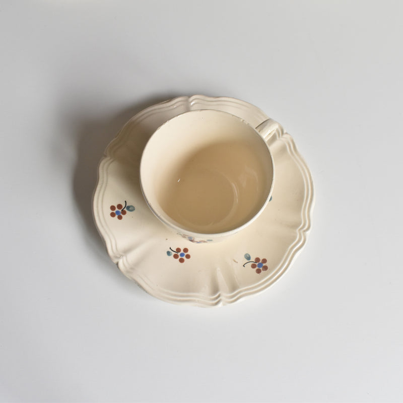 Vintage Cup & Saucer Digoin & Sarreguemines Arromanches 9210 C