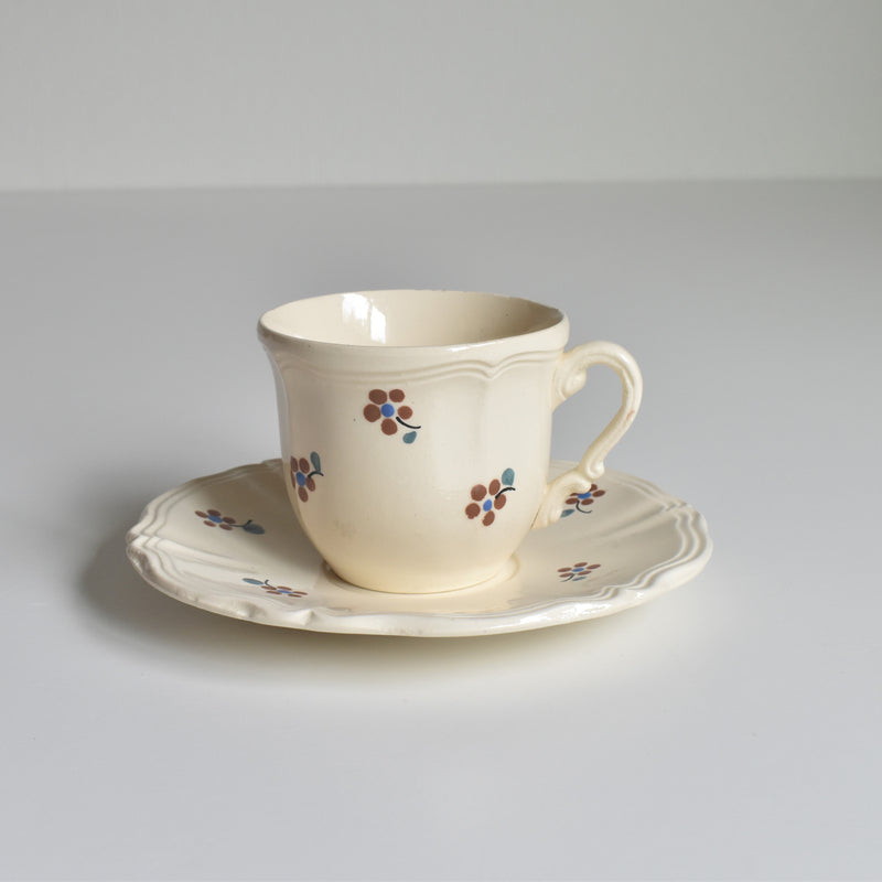 Vintage Cup & Saucer Digoin & Sarreguemines Arromanches 9210 C