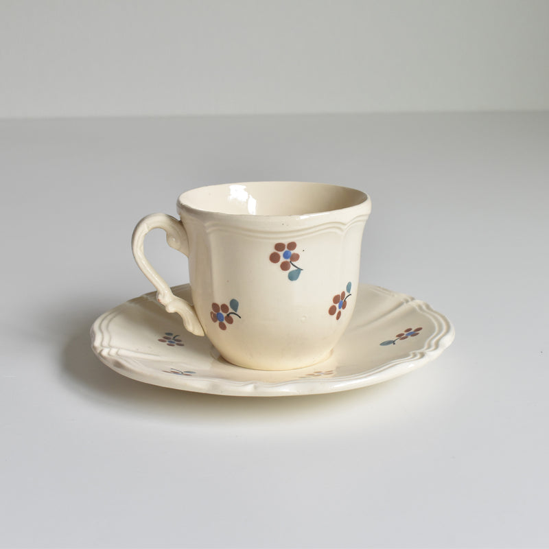 Vintage Cup & Saucer Digoin & Sarreguemines Arromanches 9210 C