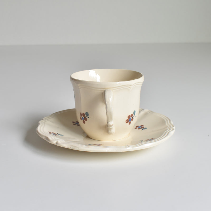 Vintage Cup & Saucer Digoin & Sarreguemines Arromanches 9210 C