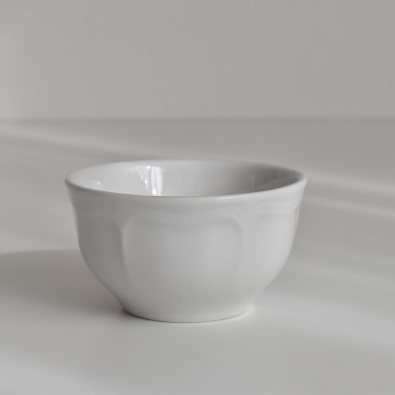 Vintage Digoin & Sarreguemines White Petal Rim Cup A