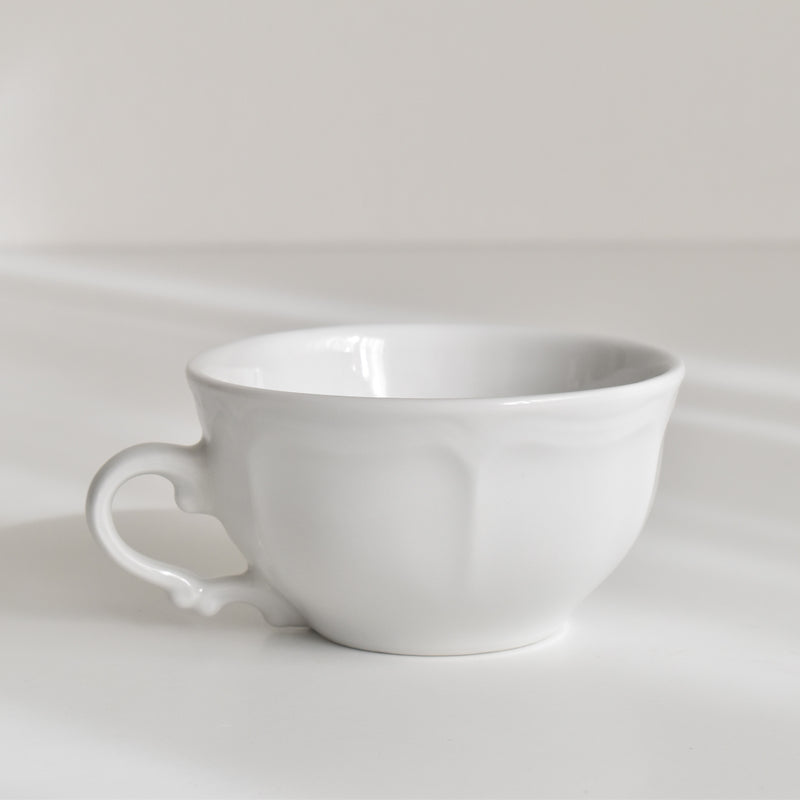 Vintage Digoin & Sarreguemines White Petal Rim Cup A