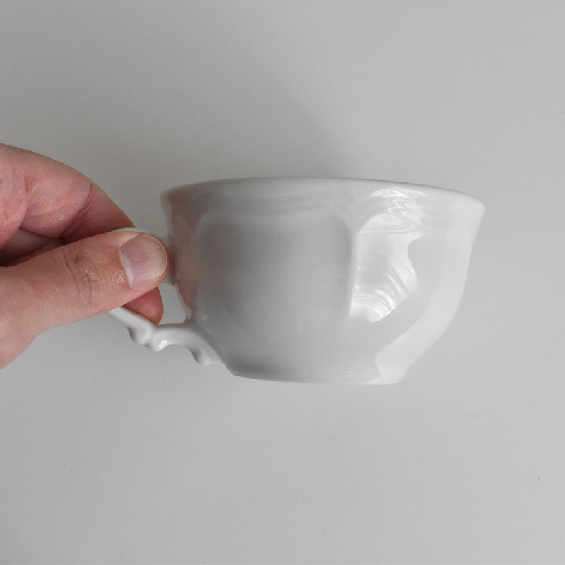 Vintage Cup Digoin & Sarreguemines White Petal Rim B