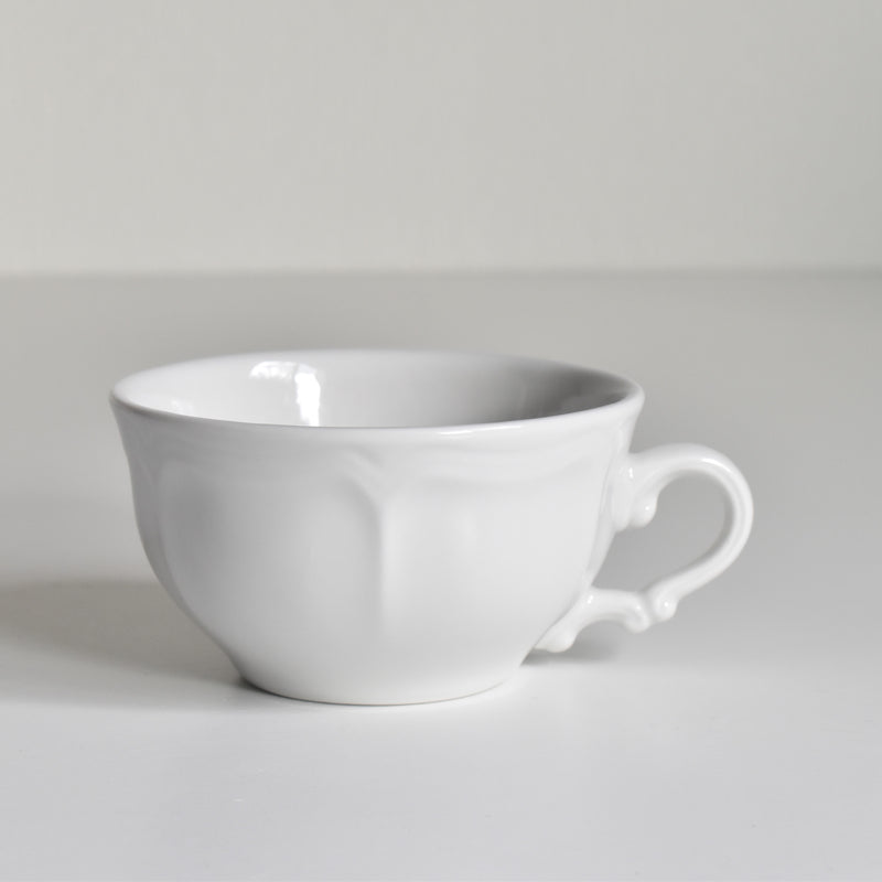 Vintage Cup Digoin & Sarreguemines White Petal Rim B