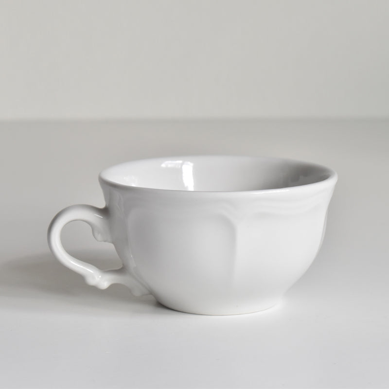 Vintage Cup Digoin & Sarreguemines White Petal Rim B