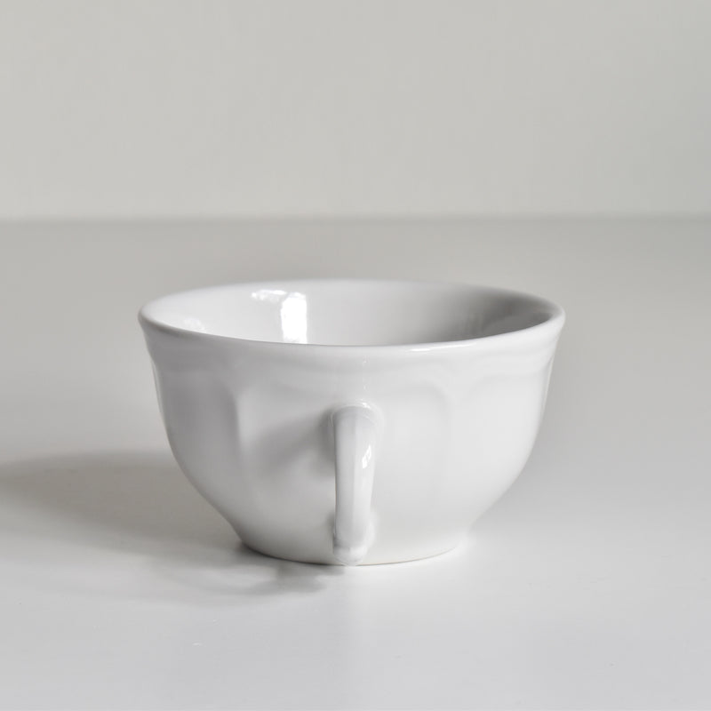 Vintage Cup Digoin & Sarreguemines White Petal Rim B