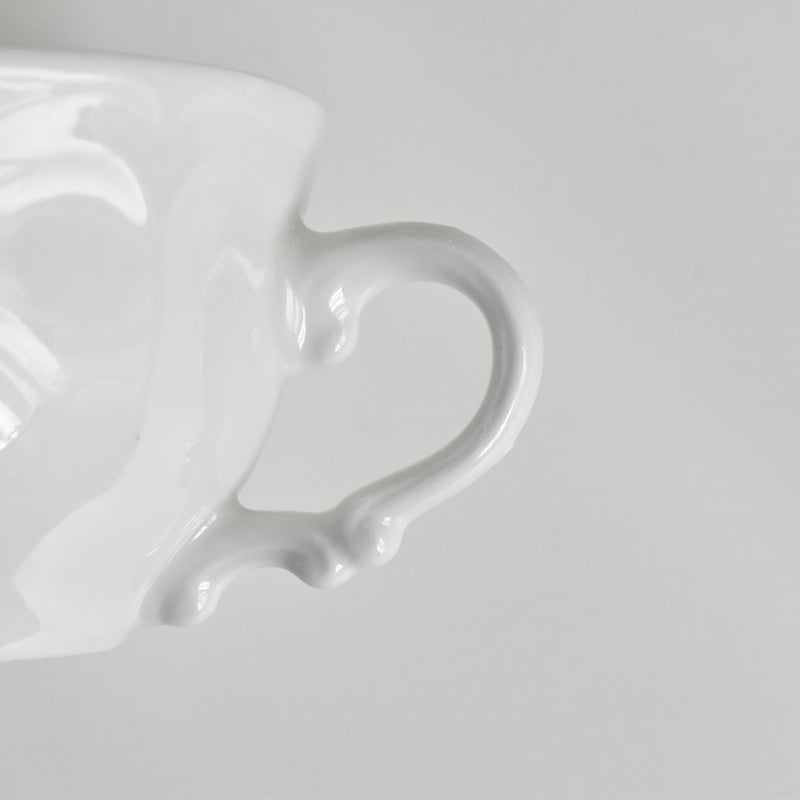 Vintage Cup Digoin & Sarreguemines White Petal Rim C