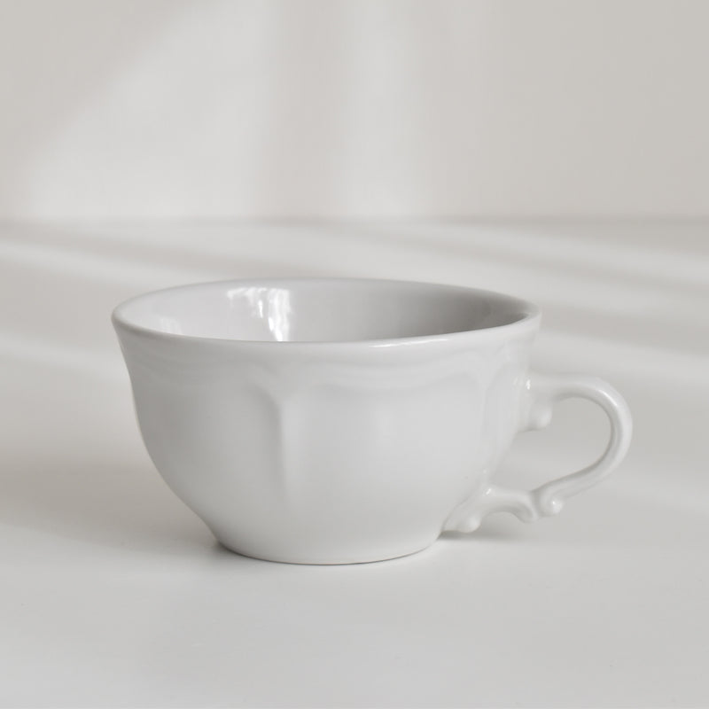 Vintage Cup Digoin & Sarreguemines White Petal Rim C