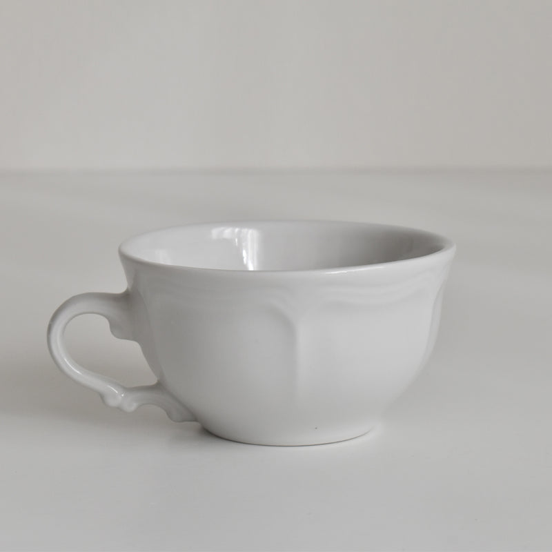 Vintage Cup Digoin & Sarreguemines White Petal Rim C