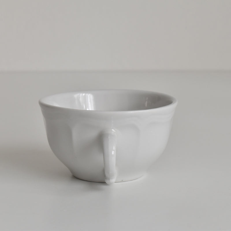Vintage Cup Digoin & Sarreguemines White Petal Rim C