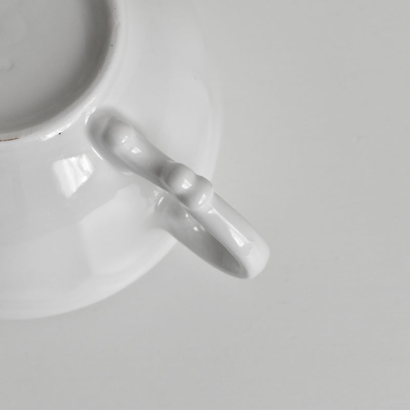 Vintage Cup Digoin & Sarreguemines White Petal Rim C