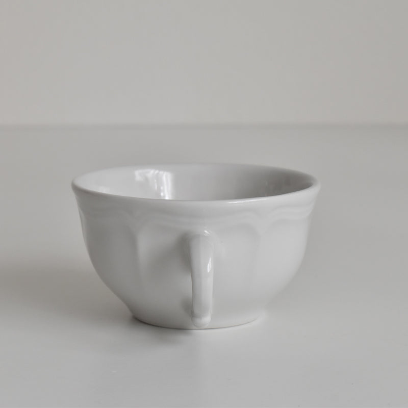 Vintage Cup, Digoin & Sarreguemines, White, Floral Rim, D