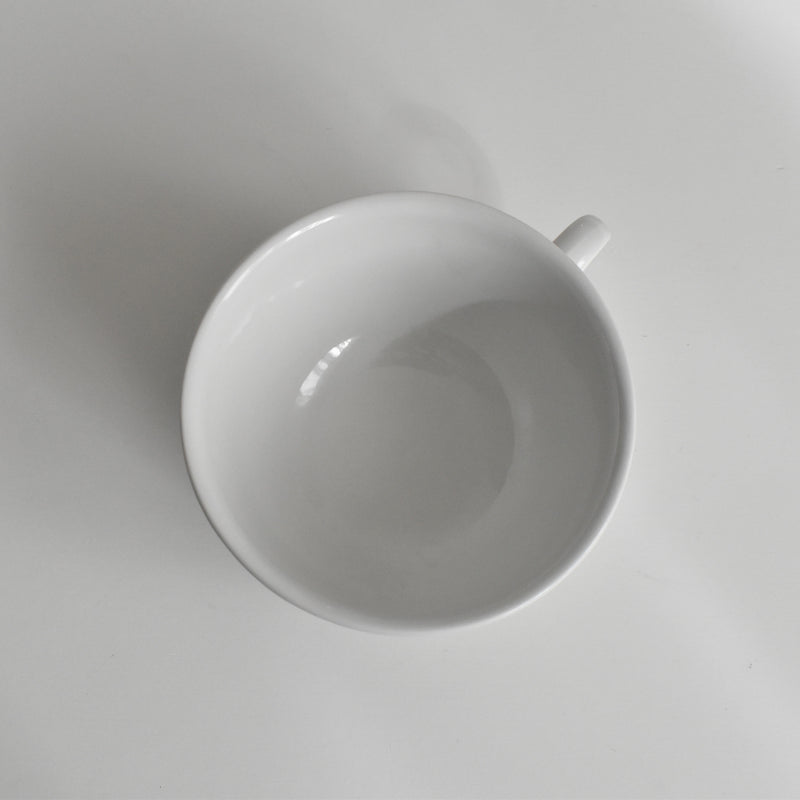 Vintage Cup, Digoin & Sarreguemines, White, Floral Rim, D