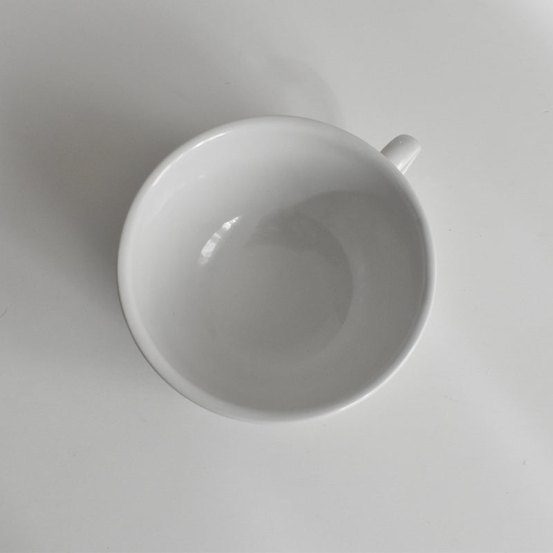 Vintage Cup Digoin & Sarreguemines White Flower Rim E