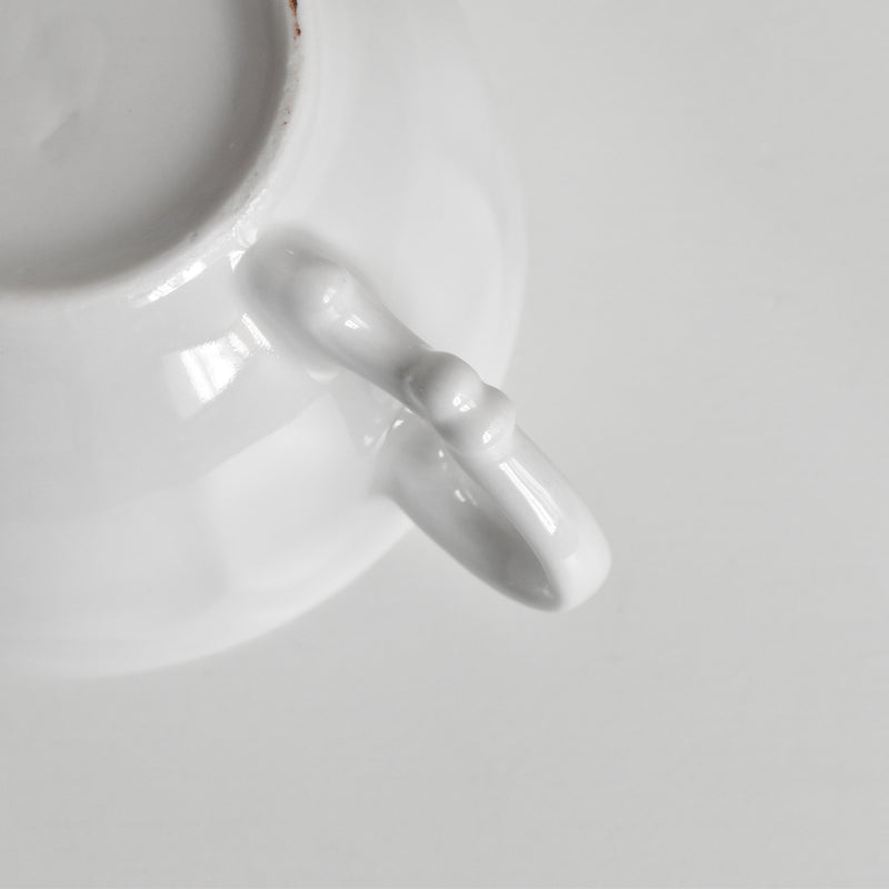 Vintage Cup Digoin & Sarreguemines White Flower Rim E